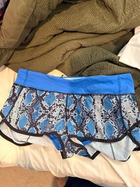 lululemon athletica Blue Snake-Print Athletic Shorts